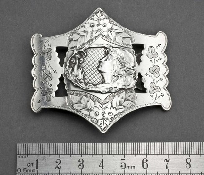 Art Nouveau Silver Nurses Belt Buckle